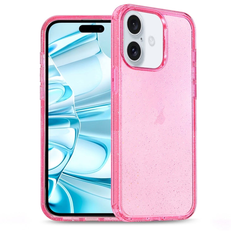 Glitter Powder TPU Hybrid PC Phone Case, For iPhone 16 Pro Max, For iPhone 16 Pro, For iPhone 16 Plus, For iPhone 16
