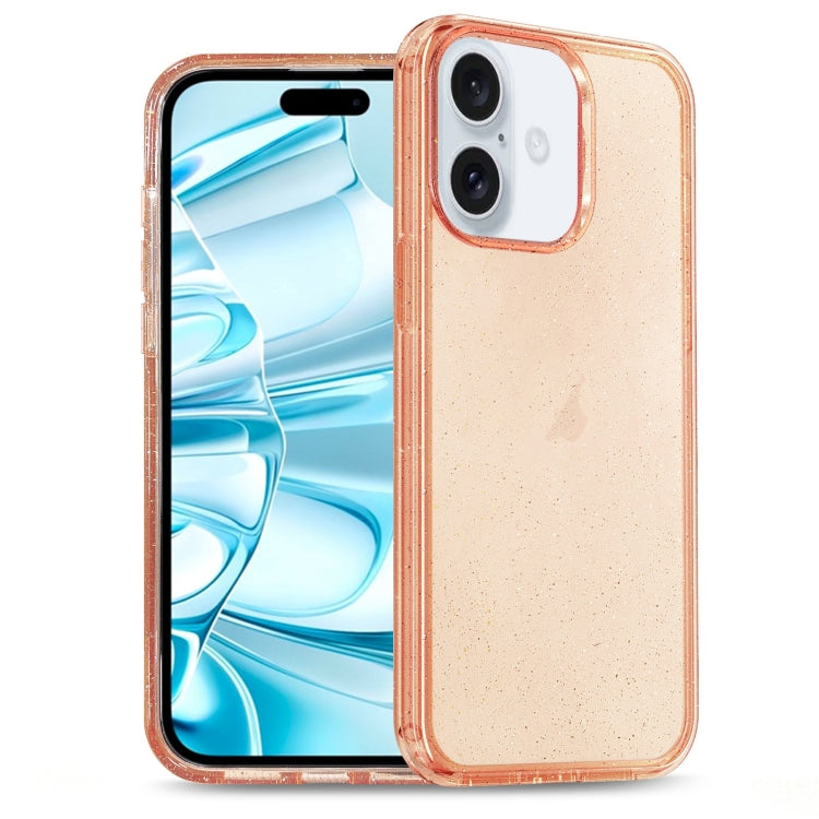 Glitter Powder TPU Hybrid PC Phone Case, For iPhone 16 Pro Max, For iPhone 16 Pro, For iPhone 16 Plus, For iPhone 16