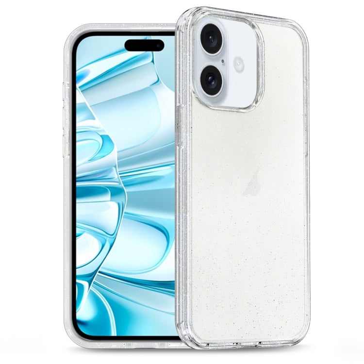 Glitter Powder TPU Hybrid PC Phone Case, For iPhone 16 Pro Max, For iPhone 16 Pro, For iPhone 16 Plus, For iPhone 16