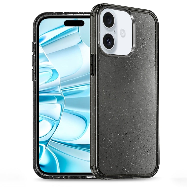 Glitter Powder TPU Hybrid PC Phone Case, For iPhone 16 Pro Max, For iPhone 16 Pro, For iPhone 16 Plus, For iPhone 16