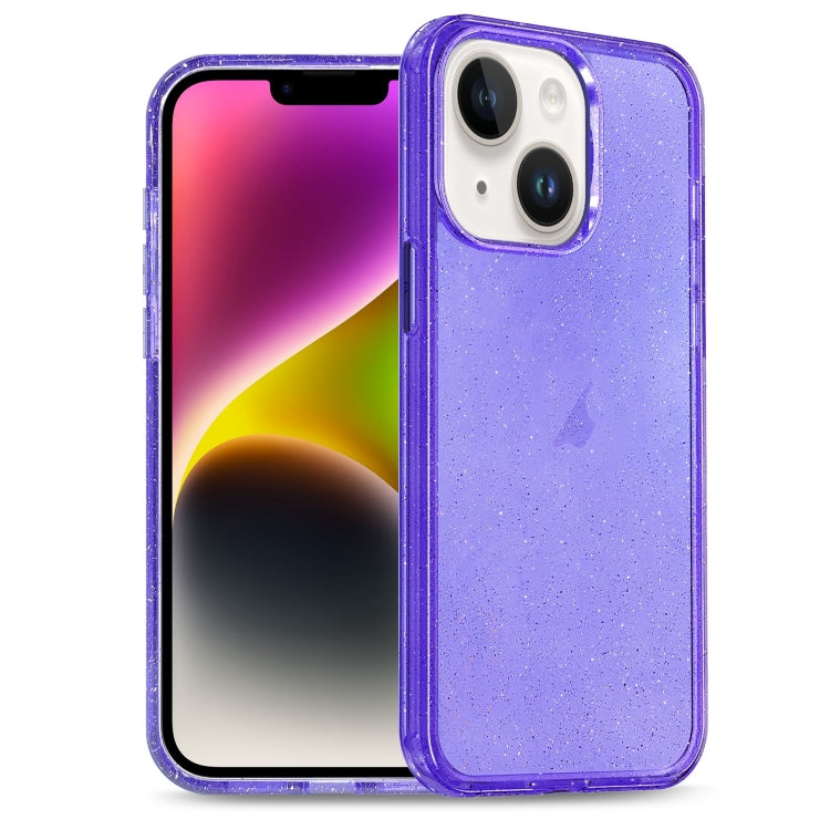 Glitter Powder TPU Hybrid PC Phone Case, For iPhone 14 Plus, For iPhone 14, For iPhone 14 Pro, For iPhone 14 Pro Max