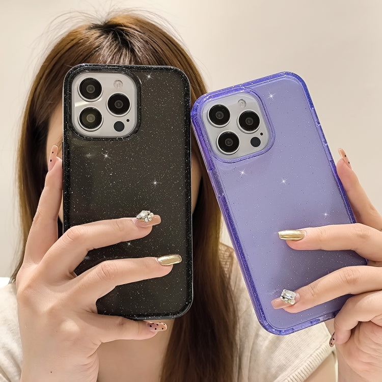 Glitter Powder TPU Hybrid PC Phone Case, For iPhone 15 Pro Max, For iPhone 15 Pro, For iPhone 15 Plus, For iPhone 15