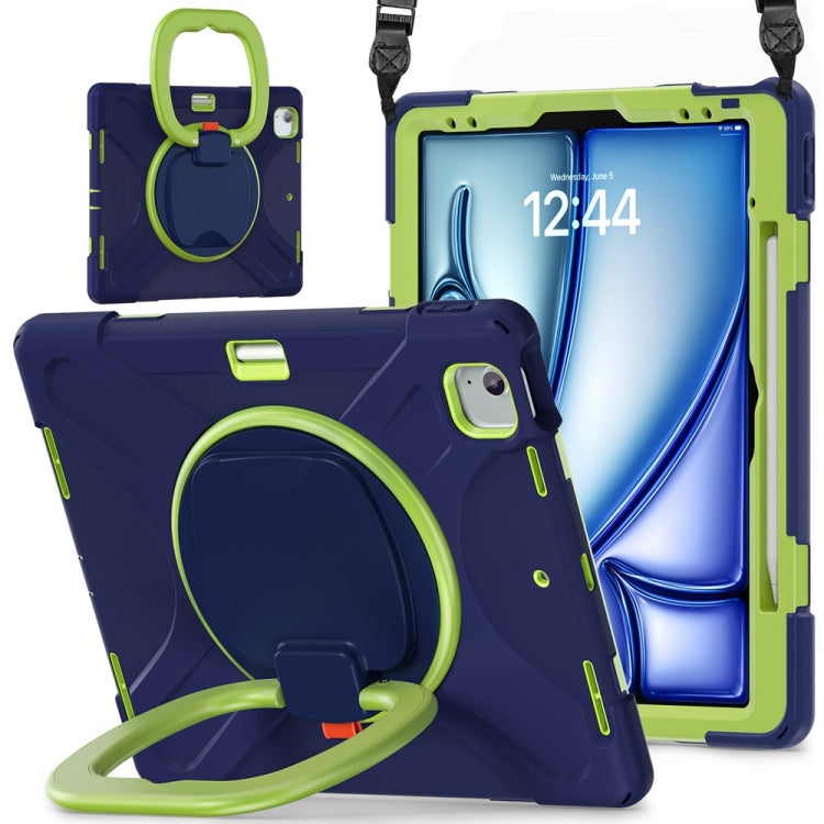 Silicone Hybrid PC Tablet Case with Holder & Shoulder Strap, For iPad Air 13 2024 / Air 13 2025, For iPad Pro 13 2024
