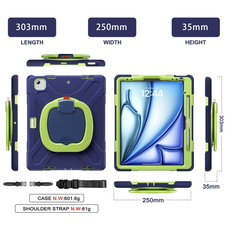 Silicone Hybrid PC Tablet Case with Holder & Shoulder Strap, For iPad Air 13 2024 / Air 13 2025, For iPad Pro 13 2024