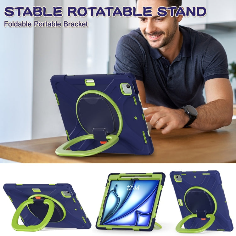 Silicone Hybrid PC Tablet Case with Holder & Shoulder Strap, For iPad Air 13 2024 / Air 13 2025, For iPad Pro 13 2024