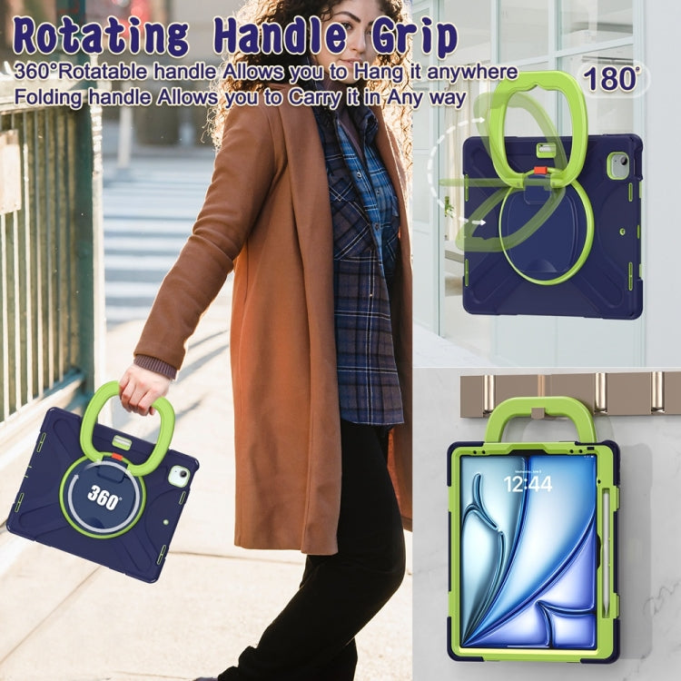 Silicone Hybrid PC Tablet Case with Holder & Shoulder Strap, For iPad Air 13 2024 / Air 13 2025, For iPad Pro 13 2024