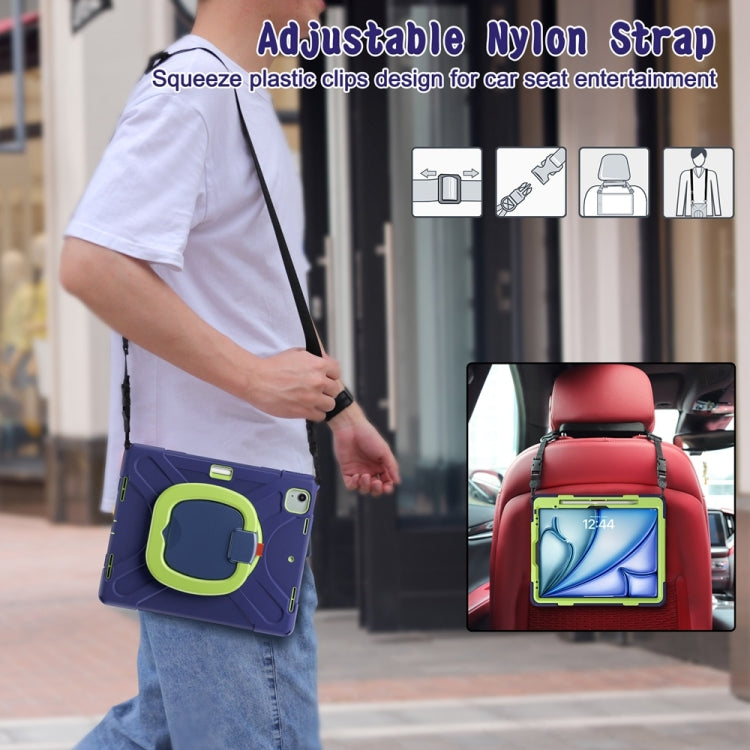Silicone Hybrid PC Tablet Case with Holder & Shoulder Strap, For iPad Air 13 2024 / Air 13 2025, For iPad Pro 13 2024