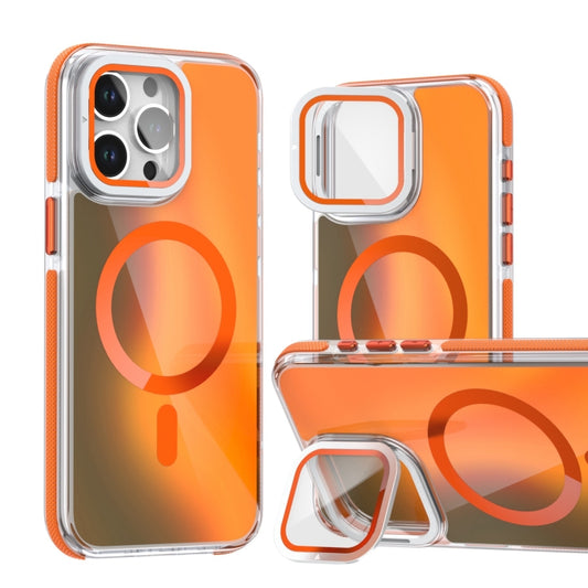 MagSafe Gradient Color Lens Film Phone Case with Lens Fold Holder, For iPhone 13 Pro Max, For iPhone 13 Pro, For iPhone 12 / 12 Pro, For iPhone 12 Pro Max, For iPhone 11 Pro Max, For iPhone 11