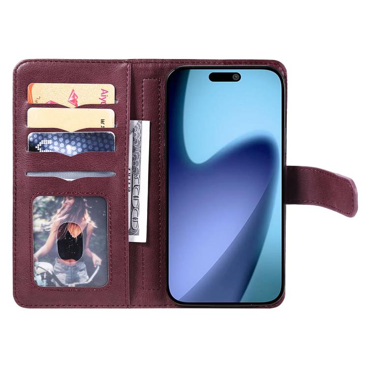 Multi-Function Wallet 10 Card Slots Leather Phone Case, iPhone 16e, For iPhone 16 Pro Max, For iPhone 16 Pro, For iPhone 16 Plus