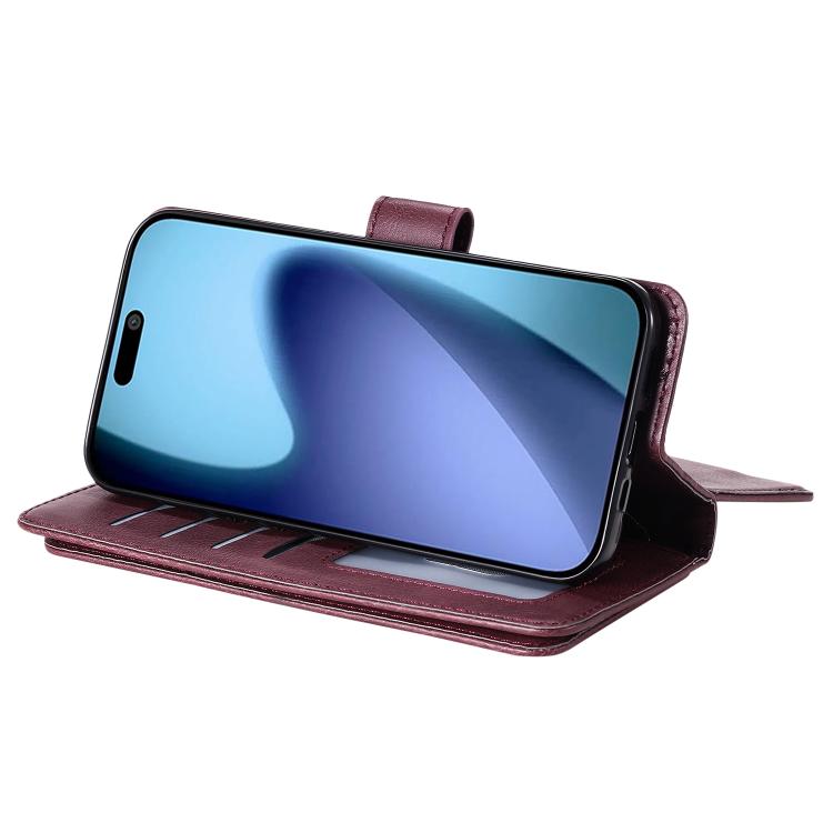 Multi-Function Wallet 10 Card Slots Leather Phone Case, iPhone 16e, For iPhone 16 Pro Max, For iPhone 16 Pro, For iPhone 16 Plus