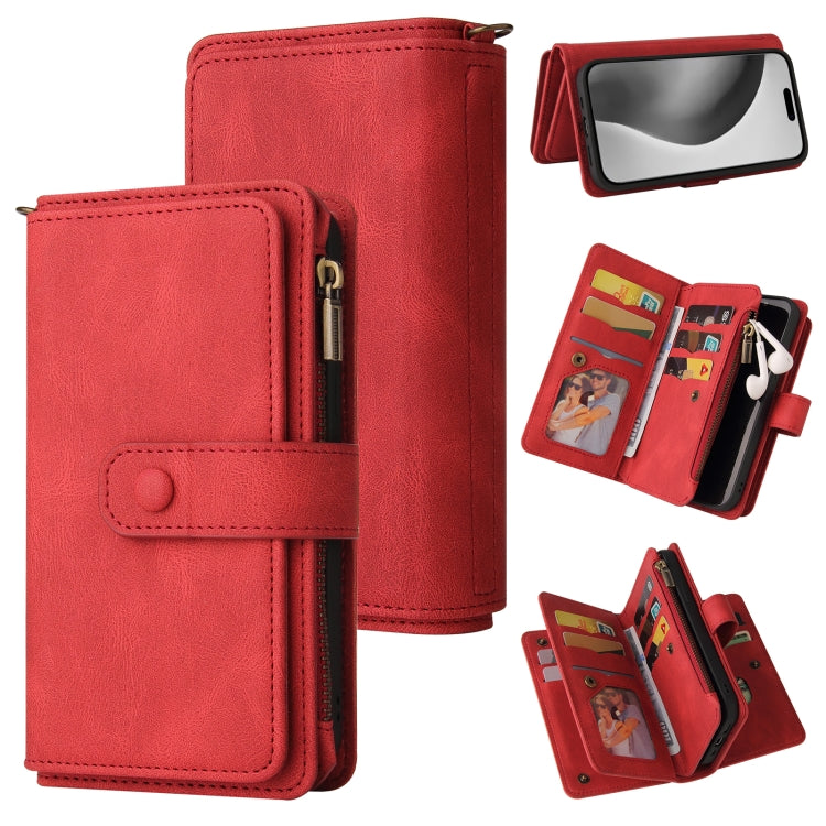 Skin Feel Multi Card Slots Zipper Wallet Leather Phone Case, For iPhone 17e / 16e, For iPhone 17 Pro Max, For iPhone 17 Pro, For iPhone 17, For iPhone Air, For iPhone 16 Pro Max