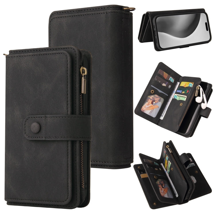Skin Feel Multi Card Slots Zipper Wallet Leather Phone Case, For iPhone 17e / 16e, For iPhone 17 Pro Max, For iPhone 17 Pro, For iPhone 17, For iPhone Air, For iPhone 16 Pro Max