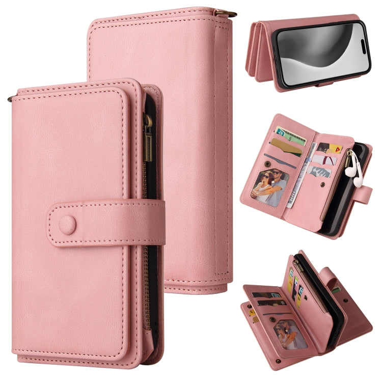 Skin Feel Multi Card Slots Zipper Wallet Leather Phone Case, For iPhone 17e / 16e, For iPhone 17 Pro Max, For iPhone 17 Pro, For iPhone 17, For iPhone Air, For iPhone 16 Pro Max