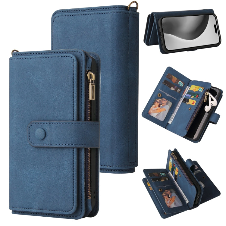 Skin Feel Multi Card Slots Zipper Wallet Leather Phone Case, For iPhone 17e / 16e, For iPhone 17 Pro Max, For iPhone 17 Pro, For iPhone 17, For iPhone Air, For iPhone 16 Pro Max
