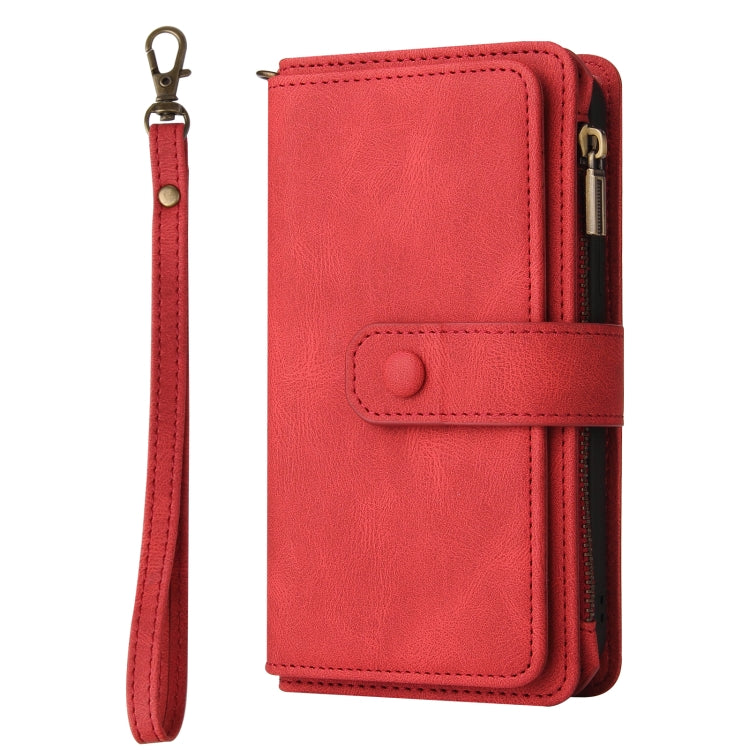 Skin Feel Multi Card Slots Zipper Wallet Leather Phone Case, For iPhone 17e / 16e, For iPhone 17 Pro Max, For iPhone 17 Pro, For iPhone 17, For iPhone Air, For iPhone 16 Pro Max