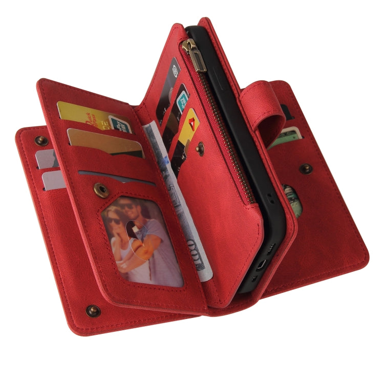 Skin Feel Multi Card Slots Zipper Wallet Leather Phone Case, For iPhone 17e / 16e, For iPhone 17 Pro Max, For iPhone 17 Pro, For iPhone 17, For iPhone Air, For iPhone 16 Pro Max
