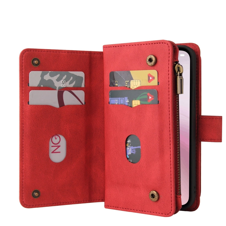 Skin Feel Multi Card Slots Zipper Wallet Leather Phone Case, For iPhone 17e / 16e, For iPhone 17 Pro Max, For iPhone 17 Pro, For iPhone 17, For iPhone Air, For iPhone 16 Pro Max