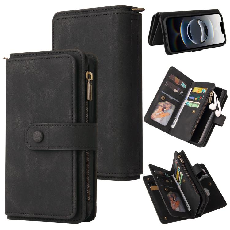 Skin Feel Multi Card Slots Zipper Wallet Leather Phone Case, For iPhone 17e / 16e, For iPhone 17 Pro Max, For iPhone 17 Pro, For iPhone 17, For iPhone Air, For iPhone 16 Pro Max