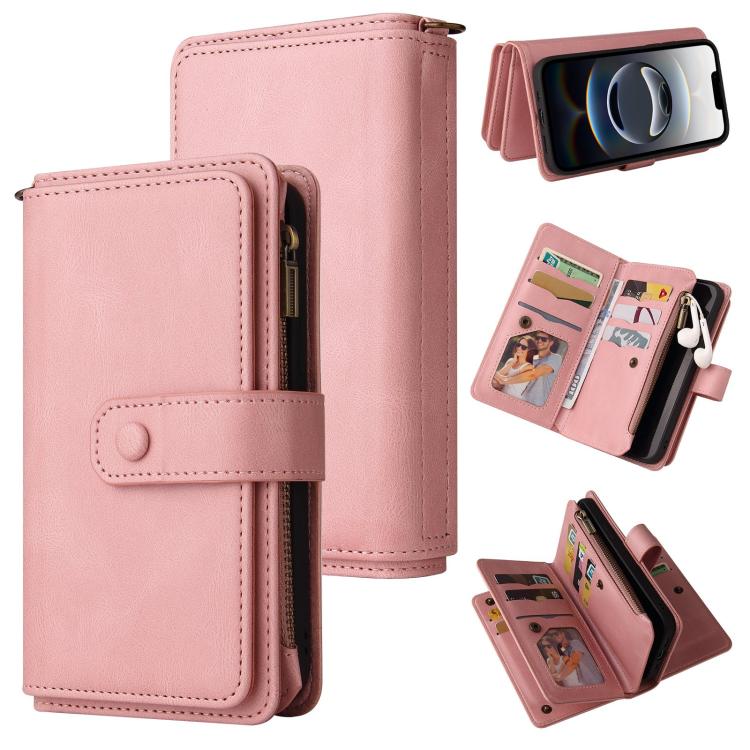 Skin Feel Multi Card Slots Zipper Wallet Leather Phone Case, For iPhone 17e / 16e, For iPhone 17 Pro Max, For iPhone 17 Pro, For iPhone 17, For iPhone Air, For iPhone 16 Pro Max