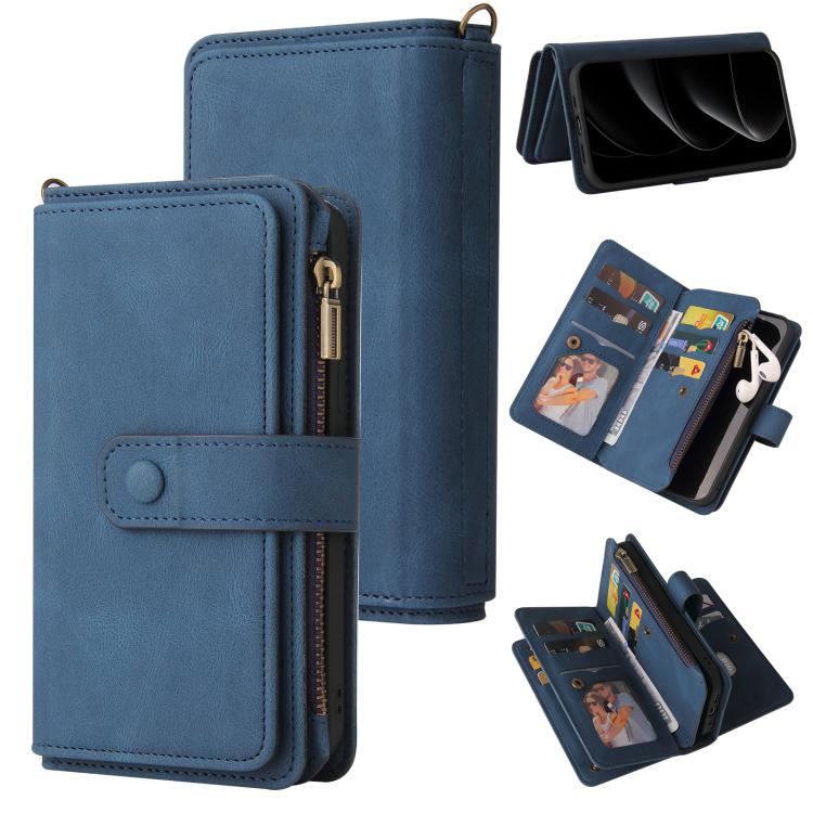 Skin Feel Multi Card Slots Zipper Wallet Leather Phone Case, For iPhone 17e / 16e, For iPhone 17 Pro Max, For iPhone 17 Pro, For iPhone 17, For iPhone Air, For iPhone 16 Pro Max