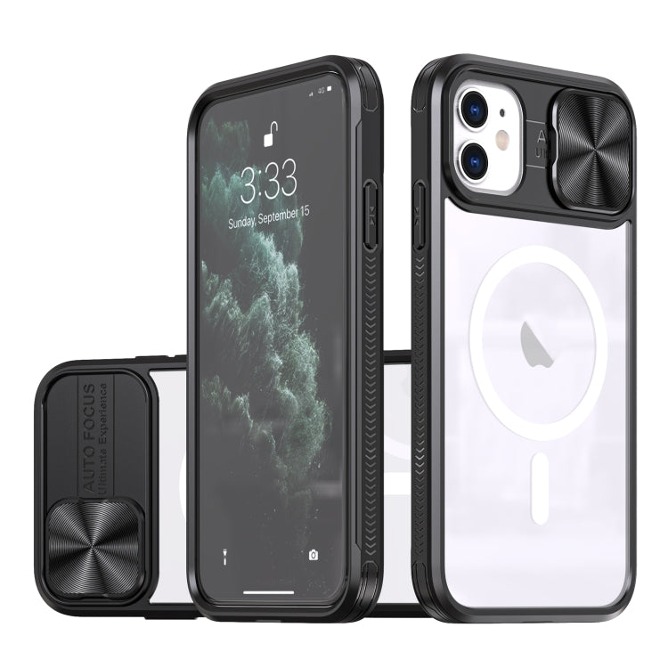 Clear Acrylic + PC + TPU MagSafe Lens Sliding Cover Full Coverage Phone Case, For  iPhone 12 Pro Max, For  iPhone 11 Pro Max, For iPhone 11