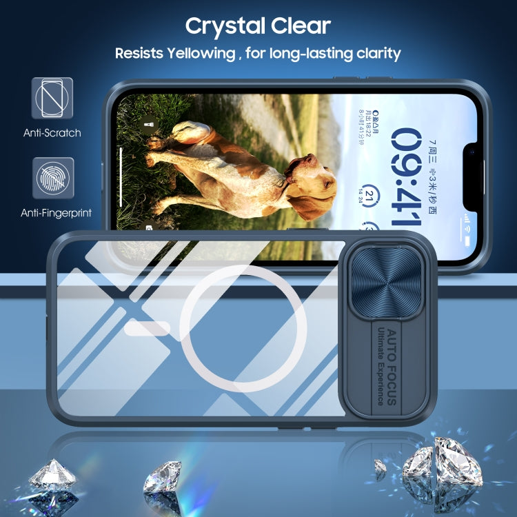 Clear Acrylic + PC + TPU MagSafe Lens Sliding Cover Full Coverage Phone Case, For iPhone 14 / 13, For  iPhone 14 Pro Max, For iPhone 12