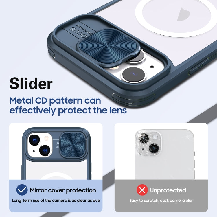 Clear Acrylic + PC + TPU MagSafe Lens Sliding Cover Full Coverage Phone Case, For iPhone 14 / 13, For  iPhone 14 Pro Max, For iPhone 12