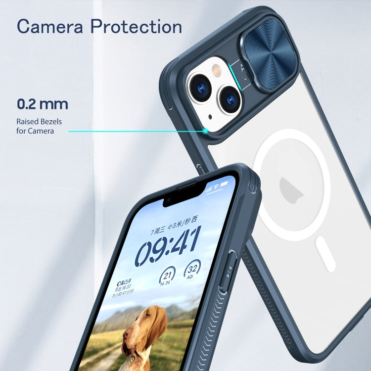 Clear Acrylic + PC + TPU MagSafe Lens Sliding Cover Full Coverage Phone Case, For iPhone 14 / 13, For  iPhone 14 Pro Max, For iPhone 12