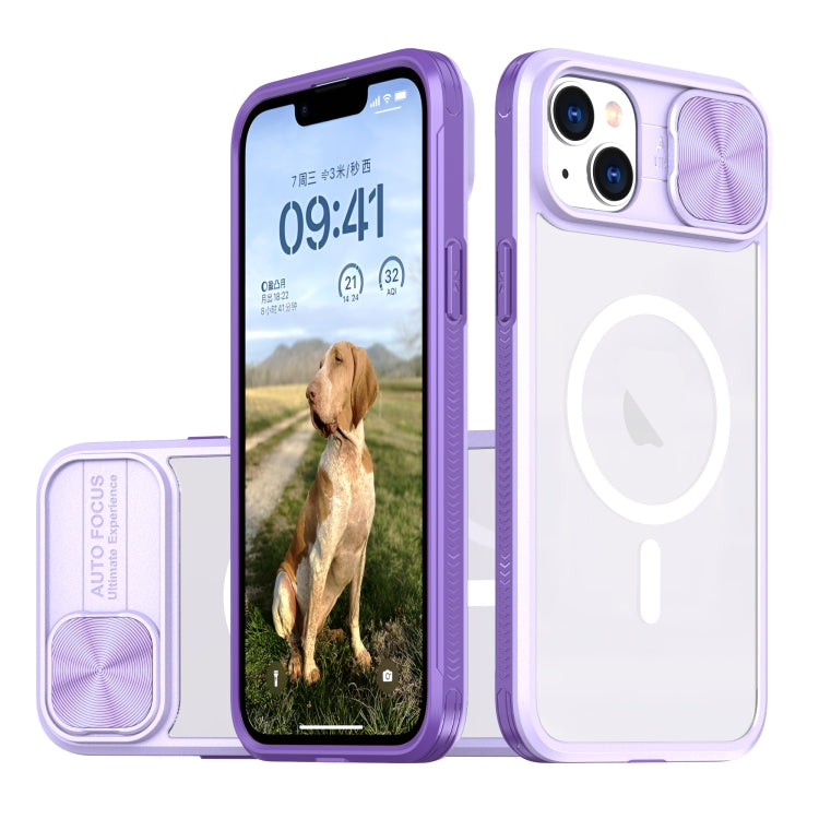 Clear Acrylic + PC + TPU MagSafe Lens Sliding Cover Full Coverage Phone Case, For iPhone 14 / 13, For  iPhone 14 Pro Max, For iPhone 12