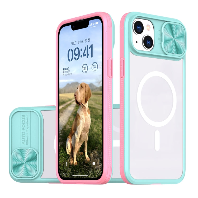 Clear Acrylic + PC + TPU MagSafe Lens Sliding Cover Full Coverage Phone Case, For iPhone 16, For  iPhone 15 Pro Max, For iPhone 14 Plus