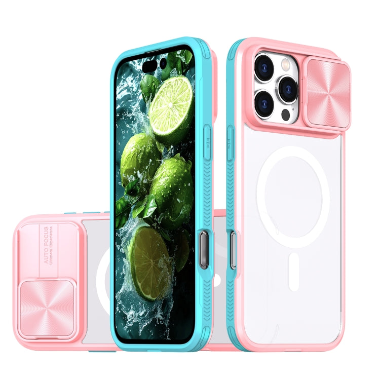 Clear Acrylic + PC + TPU MagSafe Lens Sliding Cover Full Coverage Phone Case, For iPhone 16 Pro Max, For iPhone 16 Pro, For iPhone 16 Plus