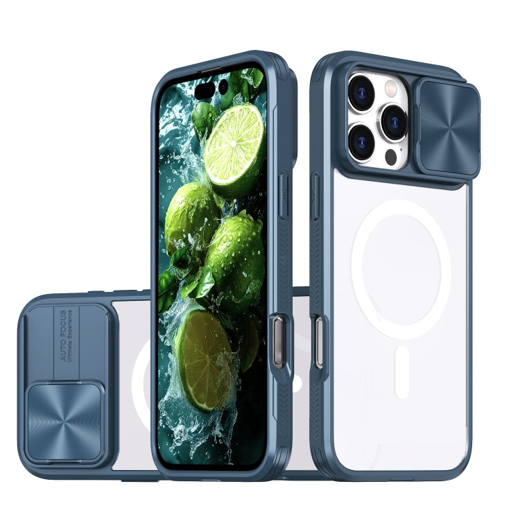 Clear Acrylic + PC + TPU MagSafe Lens Sliding Cover Full Coverage Phone Case, For iPhone 16 Pro Max, For iPhone 16 Pro, For iPhone 16 Plus