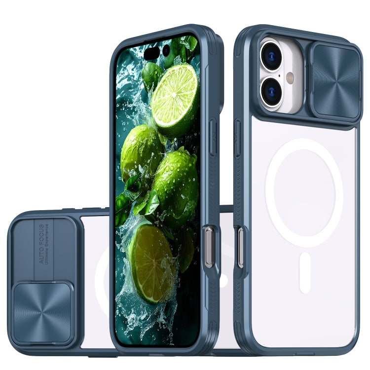 Clear Acrylic + PC + TPU MagSafe Lens Sliding Cover Full Coverage Phone Case, For iPhone 16 Pro Max, For iPhone 16 Pro, For iPhone 16 Plus