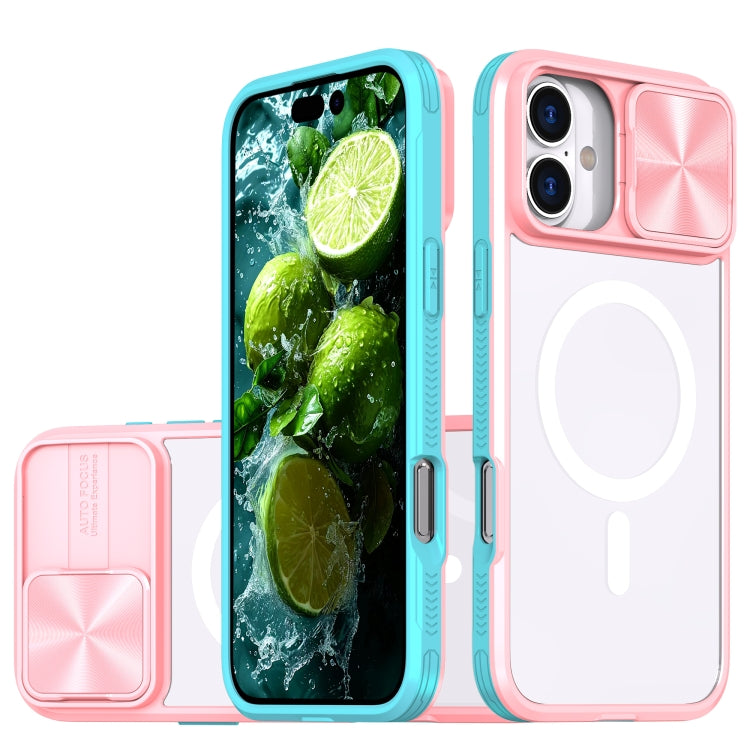 Clear Acrylic + PC + TPU MagSafe Lens Sliding Cover Full Coverage Phone Case, For iPhone 16 Pro Max, For iPhone 16 Pro, For iPhone 16 Plus
