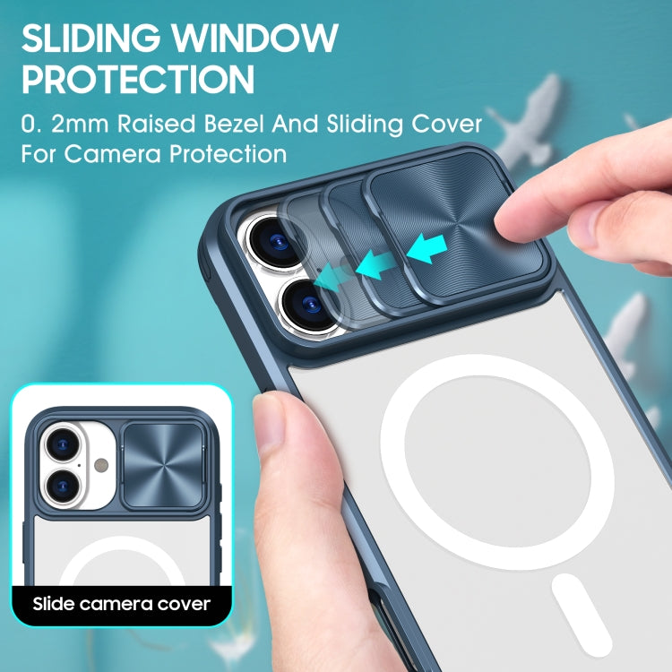 Clear Acrylic + PC + TPU MagSafe Lens Sliding Cover Full Coverage Phone Case, For iPhone 16, For  iPhone 15 Pro Max, For iPhone 14 Plus