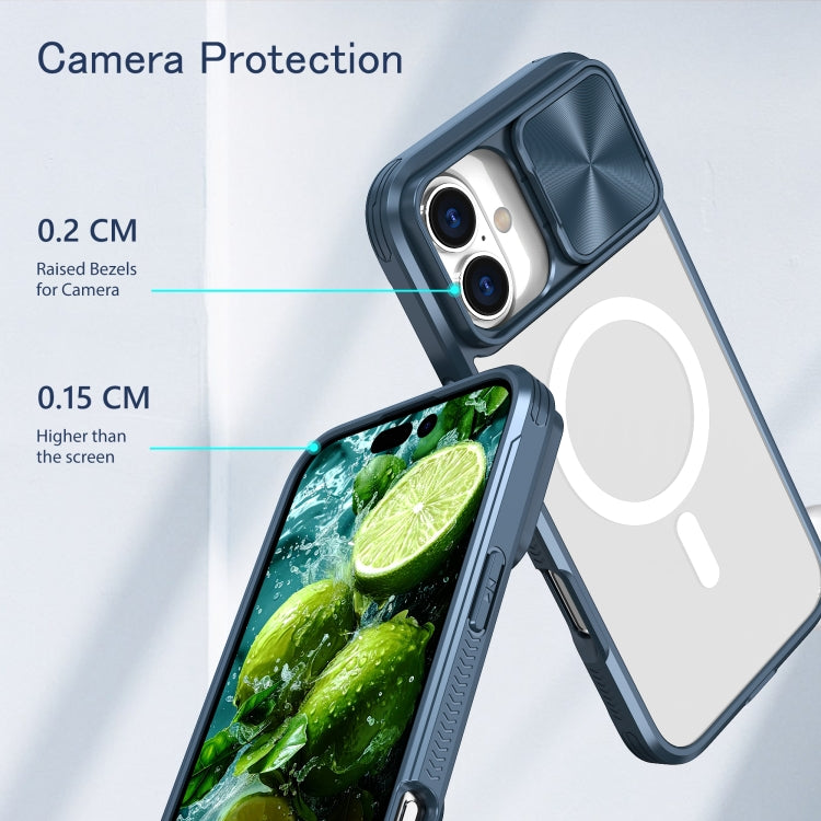 Clear Acrylic + PC + TPU MagSafe Lens Sliding Cover Full Coverage Phone Case, For iPhone 16, For  iPhone 15 Pro Max, For iPhone 14 Plus