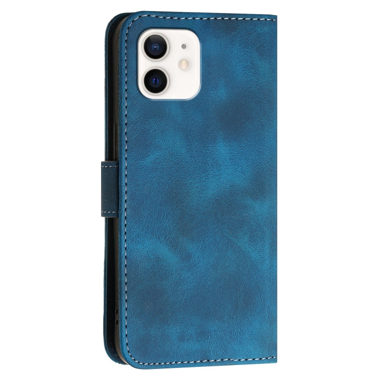 YX0080 Grid Butterfly Embossed Pattern Flip Leather Phone Case with Lanyard