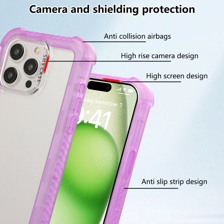 Transparent Matte TPU Hybrid PC 3-in-1 Phone Case, For iPhone 16 Pro Max, For iPhone 16 Pro, For iPhone 16 Plus, For iPhone 16