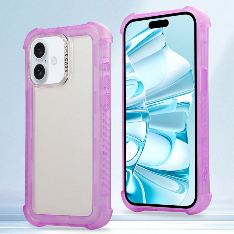 Transparent Matte TPU Hybrid PC 3-in-1 Phone Case, For iPhone 16 Pro Max, For iPhone 16 Pro, For iPhone 16 Plus, For iPhone 16