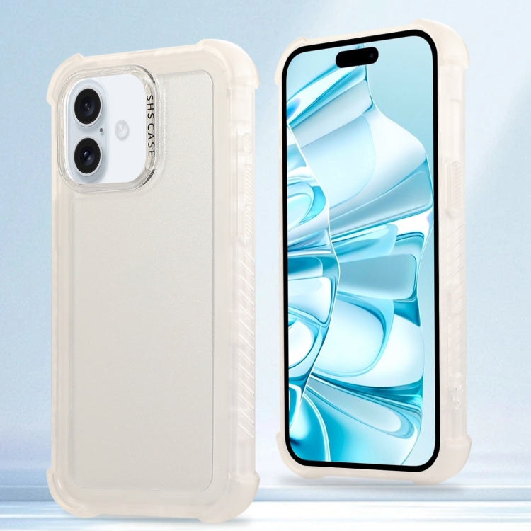 Transparent Matte TPU Hybrid PC 3-in-1 Phone Case, For iPhone 16 Pro Max, For iPhone 16 Pro, For iPhone 16 Plus, For iPhone 16