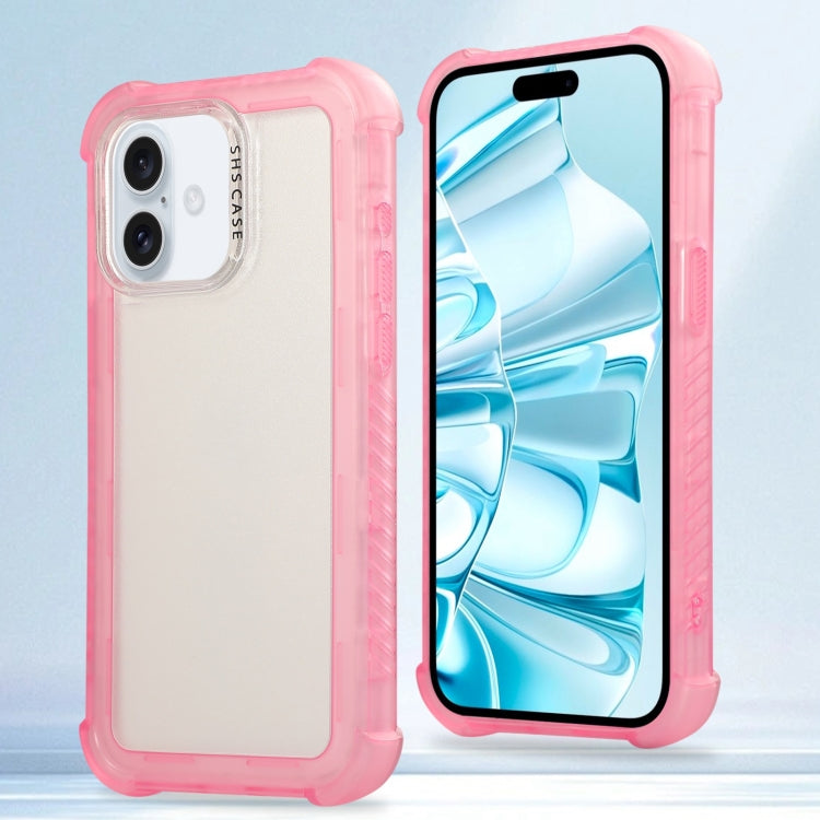 Transparent Matte TPU Hybrid PC 3-in-1 Phone Case, For iPhone 16 Pro Max, For iPhone 16 Pro, For iPhone 16 Plus, For iPhone 16