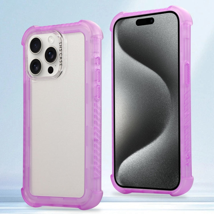 Transparent Matte TPU Hybrid PC 3-in-1 Phone Case, For iPhone 15 Pro Max, For iPhone 15 Pro, For iPhone 15 Plus, For iPhone 15