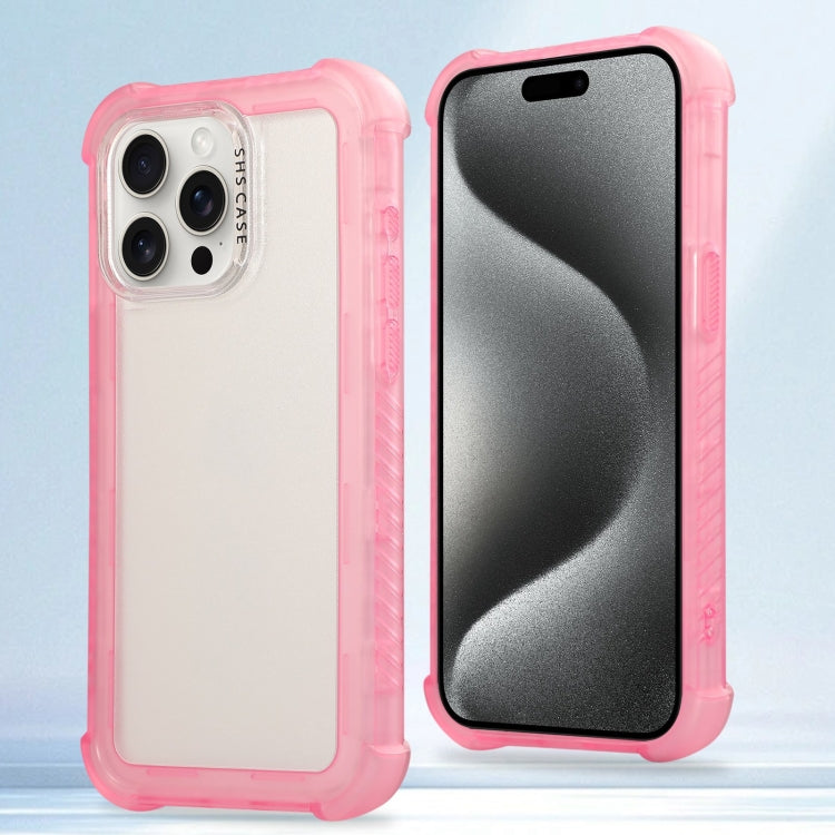 Transparent Matte TPU Hybrid PC 3-in-1 Phone Case, For iPhone 15 Pro Max, For iPhone 15 Pro, For iPhone 15 Plus, For iPhone 15
