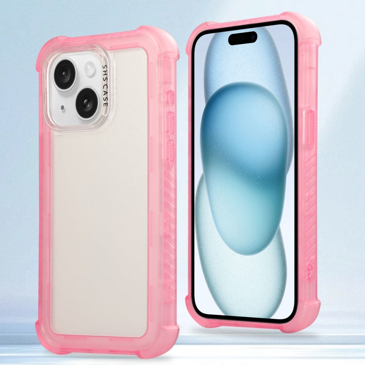 Transparent Matte TPU Hybrid PC 3-in-1 Phone Case, For iPhone 15 Pro Max, For iPhone 15 Pro, For iPhone 15 Plus, For iPhone 15