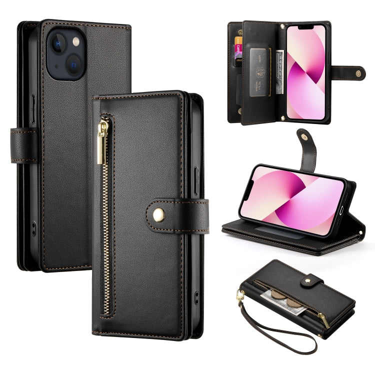 Nine Card-slot Zipper Wallet Bag Leather Phone Case, For iPhone 14 Pro Max, For iPhone 13 Pro Max, For iPhone 13 Pro, For iPhone 13