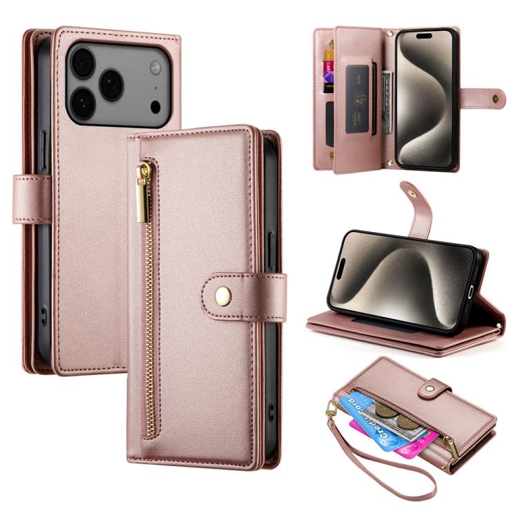 Nine Card-slot Zipper Wallet Bag Leather Phone Case