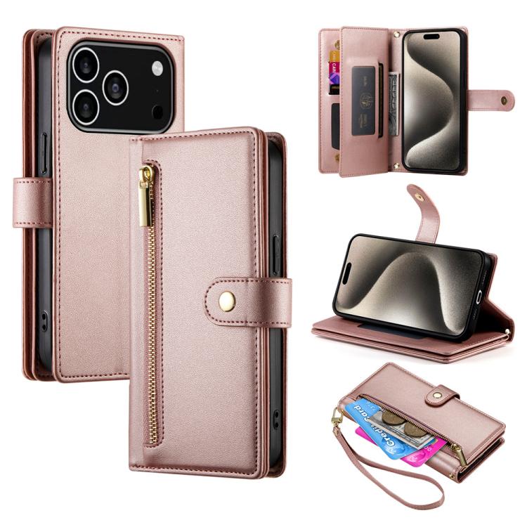 Nine Card-slot Zipper Wallet Bag Leather Phone Case