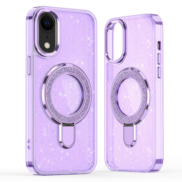 Glitter Ring Holder MagSafe Phone Case, For iPhone 11, For iPhone XR
