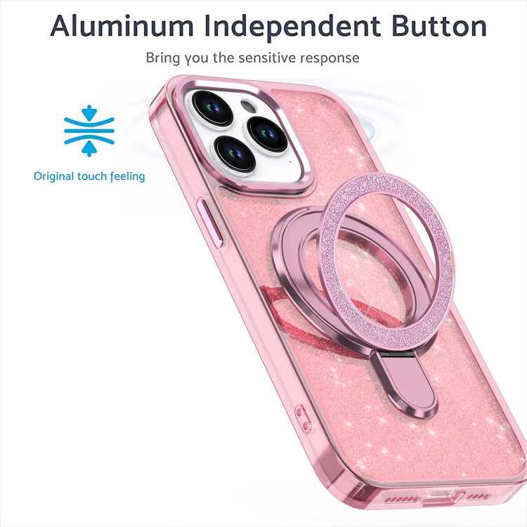 Glitter Ring Holder MagSafe Phone Case, For iPhone 16 Pro Max, For iPhone 16 Pro, For iPhone 16 Plus, For iPhone 16