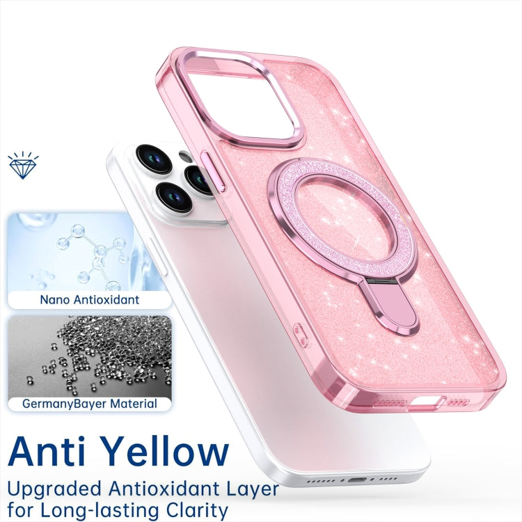Glitter Ring Holder MagSafe Phone Case, For iPhone 16 Pro Max, For iPhone 16 Pro, For iPhone 16 Plus, For iPhone 16